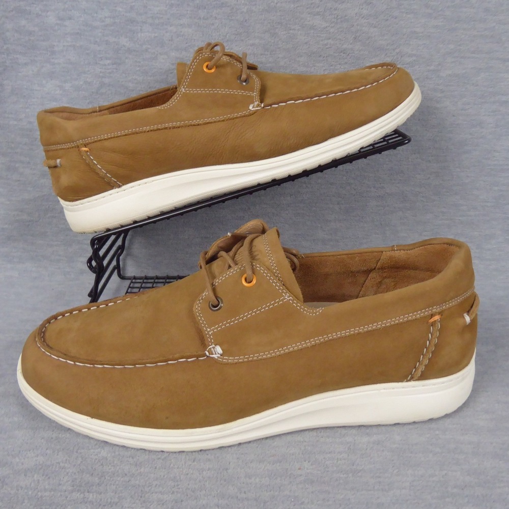 Samuel Hubbard Olema Moc Nutmeg Shoes Mens 13 XW Brown Nubuck Leather Boat Shoes